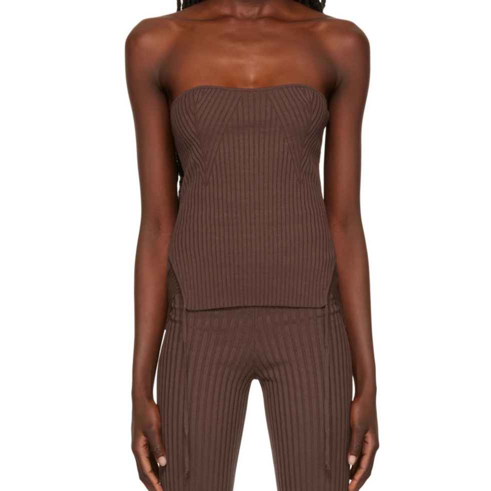 Nwot Andreadamo Brown Ribbed Knit Camisole